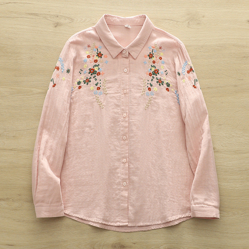 Women's Double-layer Embroidered Shirt