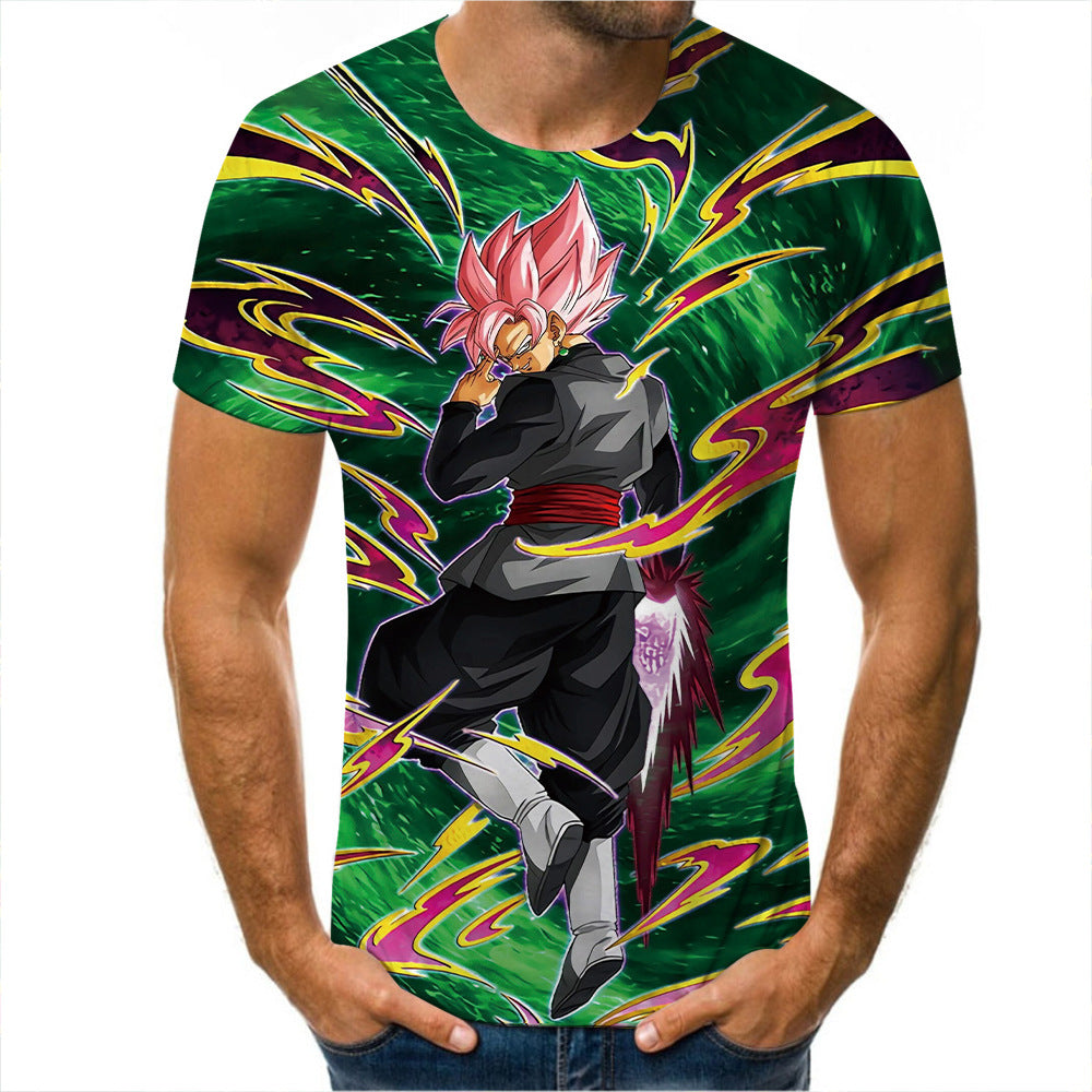 Unisex Anime Digital Print Short-sleeved T-shirt