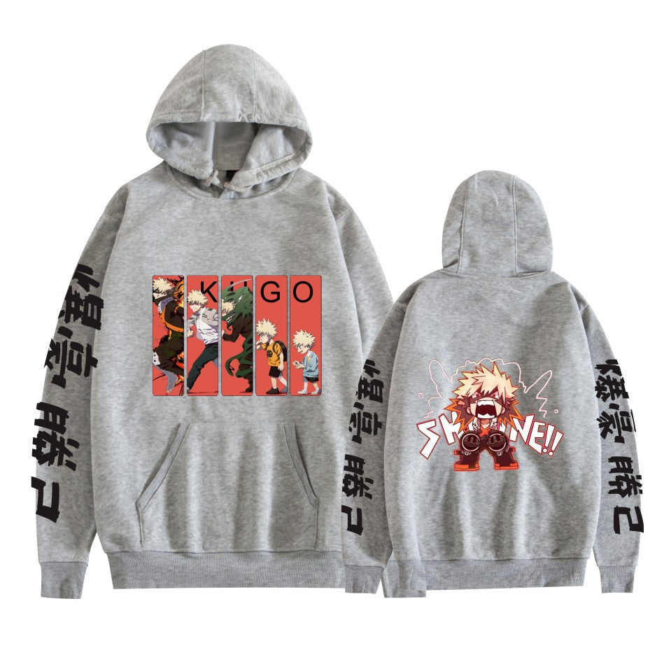 Unisex Anime Bakugo Printed Casual Hoodie