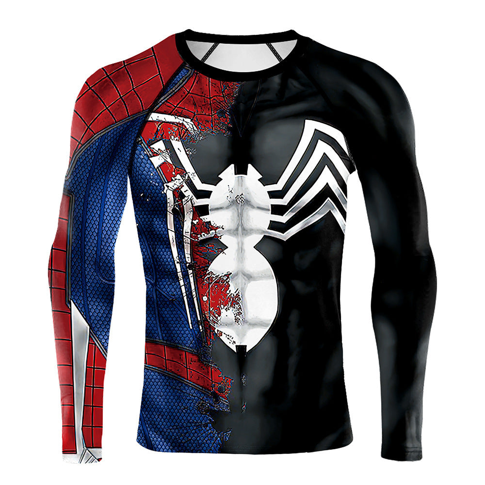 Cool Men's Spider Web Pattern Printed Fitness Sports Training T-shirt