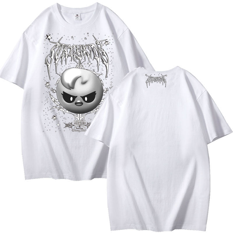 Evil Bbokari Print Cotton Short-sleeved T-shirt