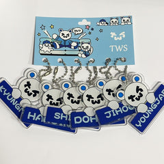 TWS Name Tag Acrylic Pendant Keyring Set
