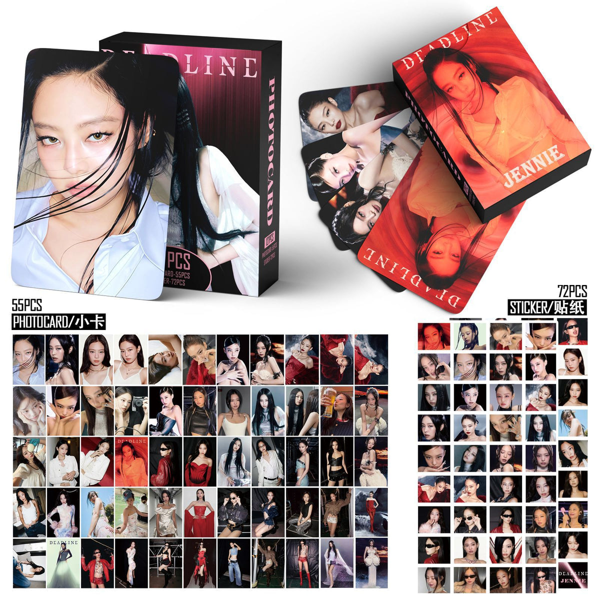 55PCS JENNIE DEADLINE Photocard Sticker Collection