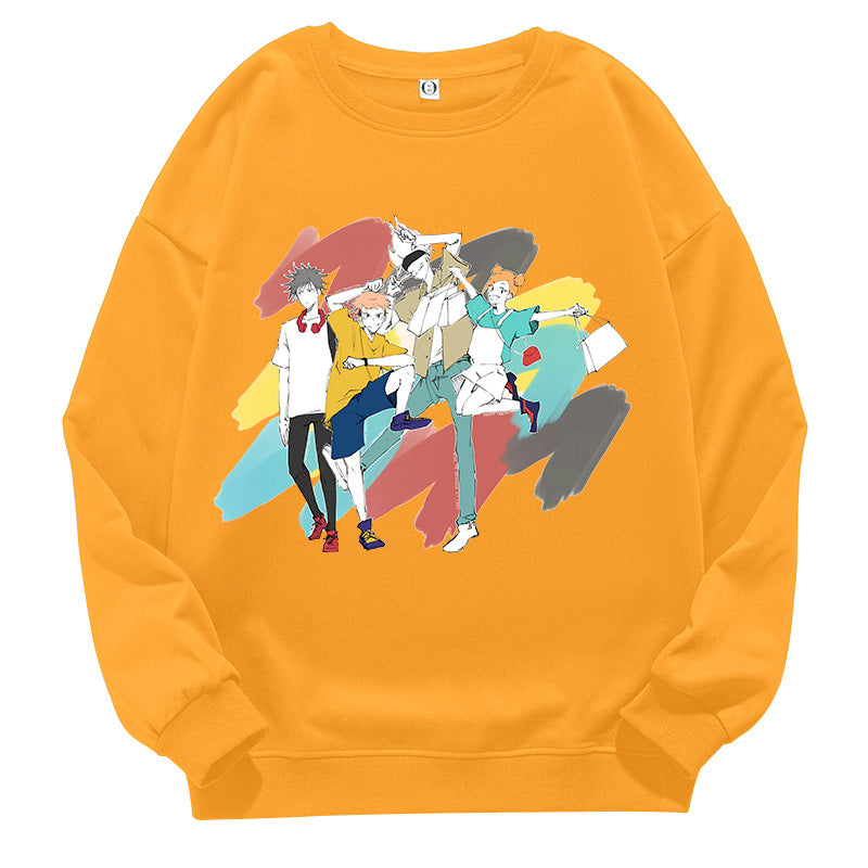 Unisex Anime Graphic Crew Neck Long Sleeve Sweatshirt