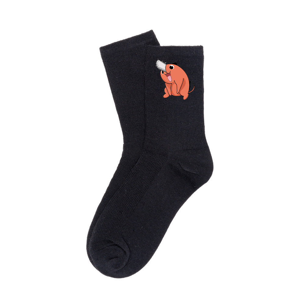 Pochita Breathable Printed Cotton Socks