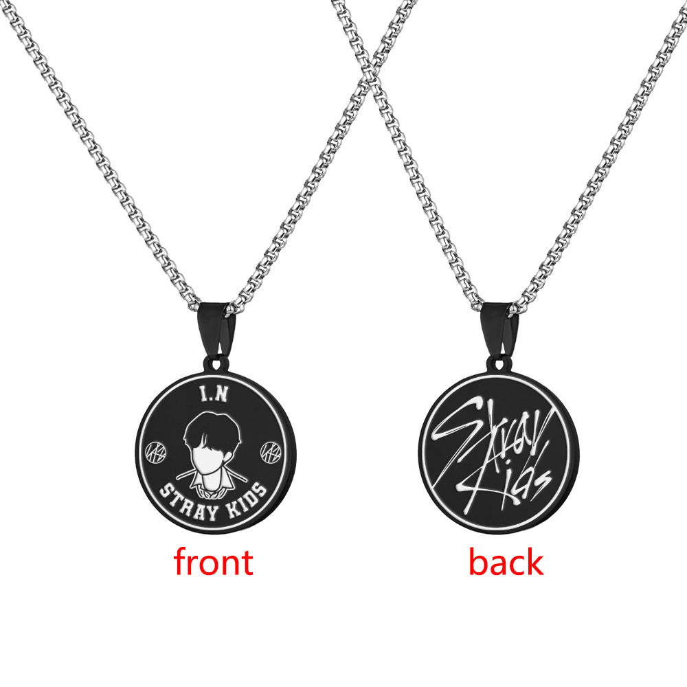 KPOP Stainless Steel Plated Black Necklace