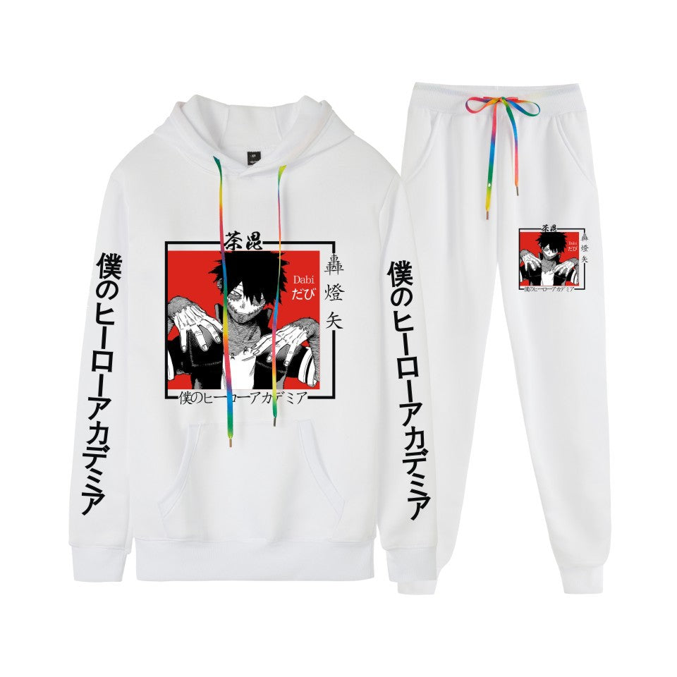 Men's Anime Casual Hoodie Trousers Suit