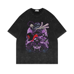 Retro Washed Anime Short-sleeved T-shirt