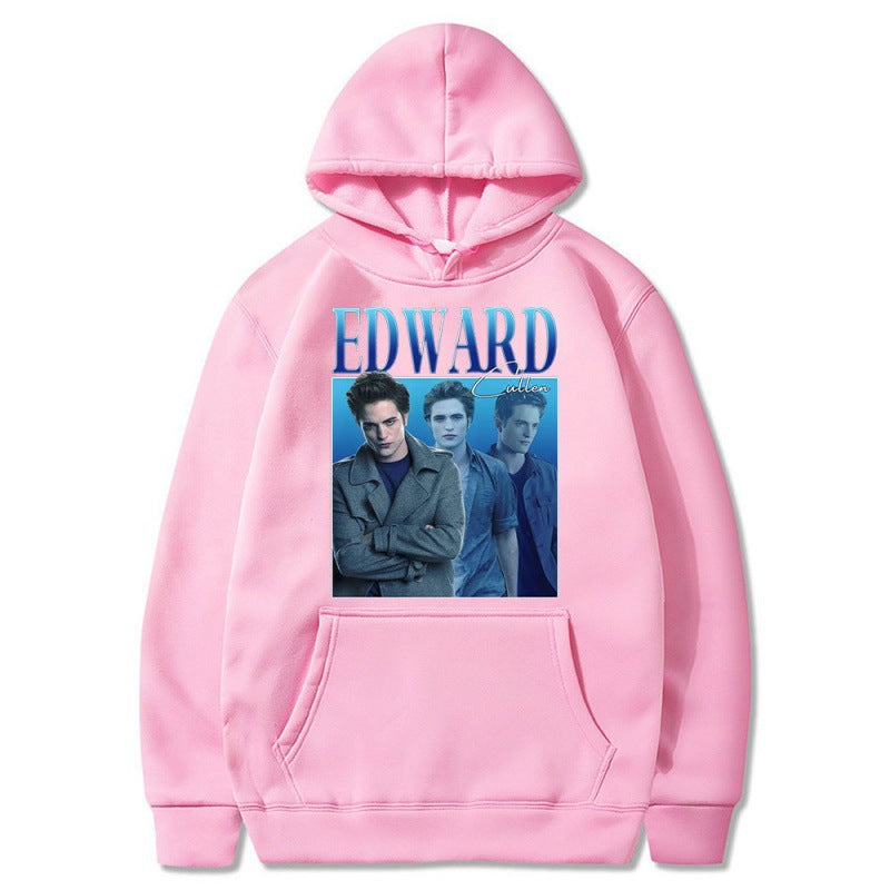 Edward Cullen Pattern Print Loose Hoodie