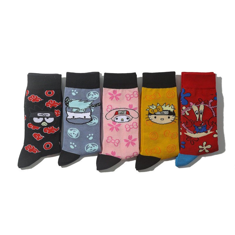 Cute Anime Pattern Mid Length Socks