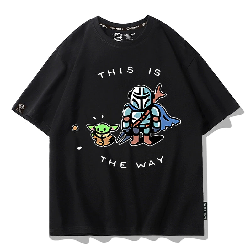 Men's Mandalorian Print Cartoon T-Shirt