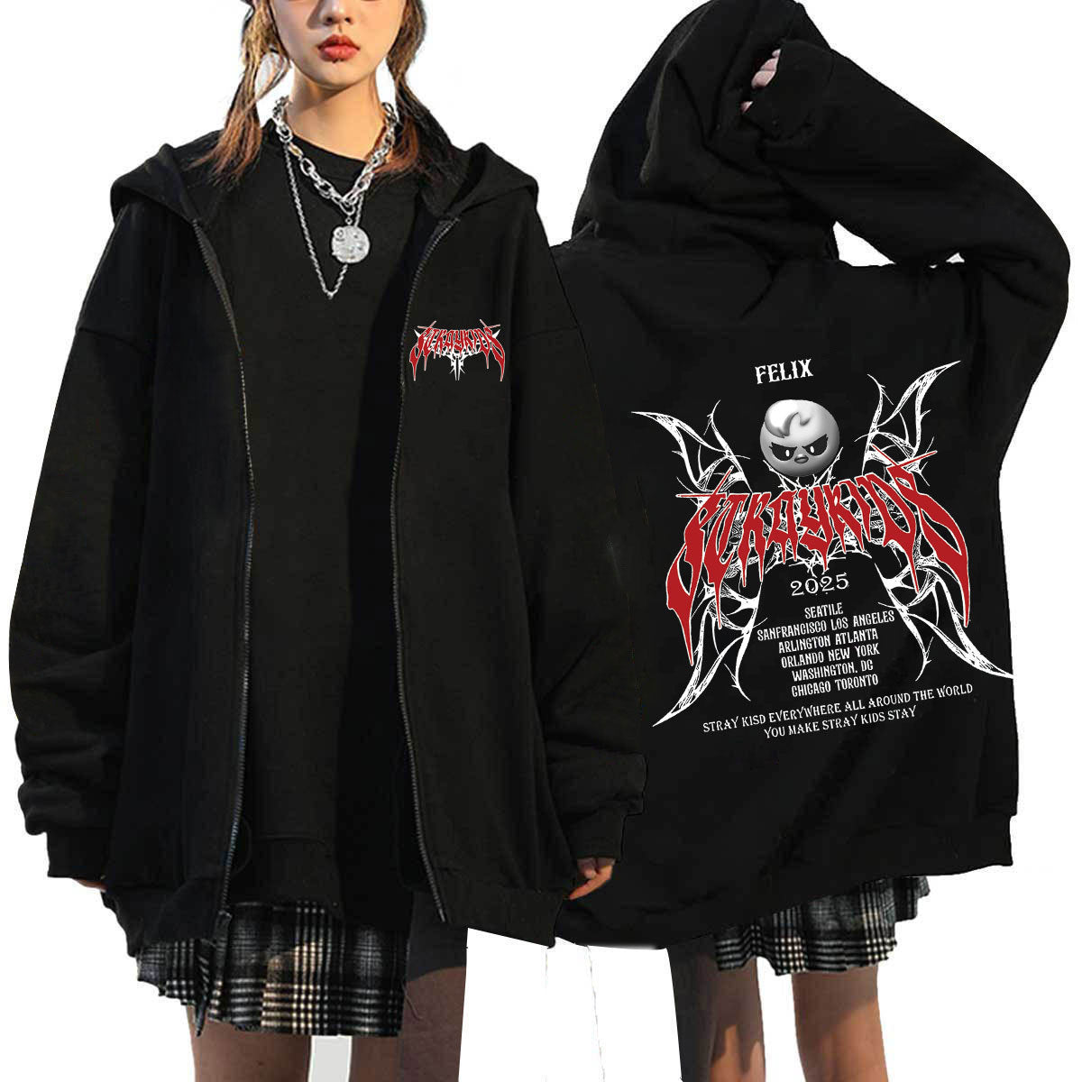 KPOP Dominate 2025 Printed Zip Up Hoodie