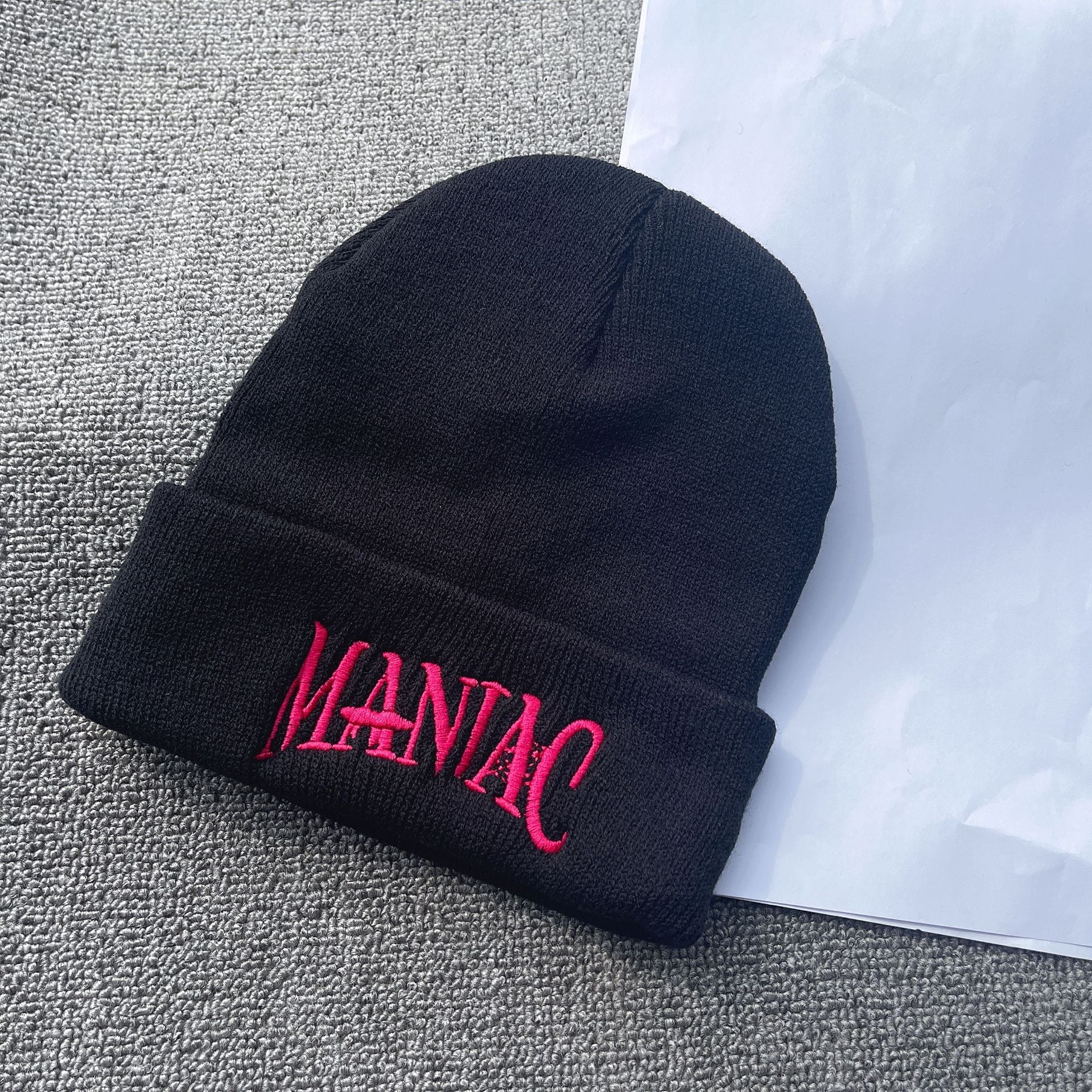 Kpop MANIAC Embroidered Knit Woolen Hat