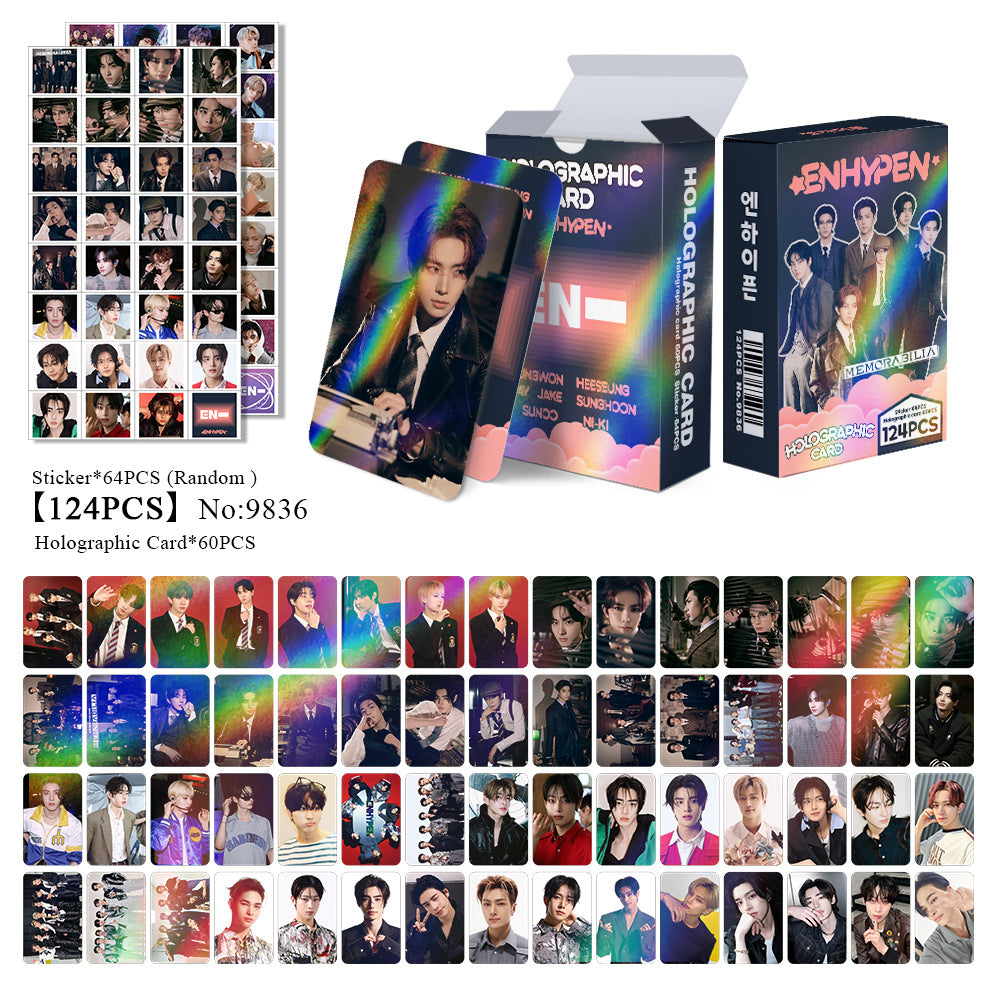 124PCS EN- Album Holographic Photocard Sticker