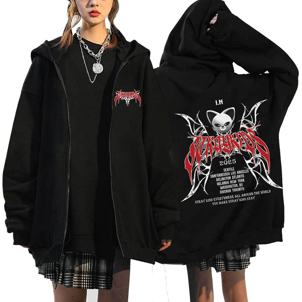 KPOP Dominate 2025 Printed Zip Up Hoodie