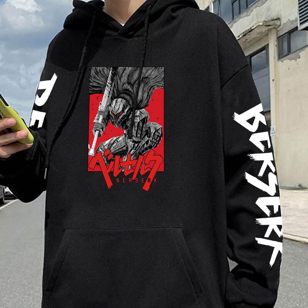 Casual Anime Guts Print Loose Sports Hoodie