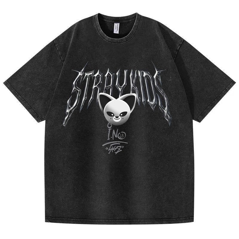 Vintage Kpop Cartoon Washed T-shirt