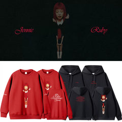 JENNIE Ruby Graphic Printed Hoodie Top