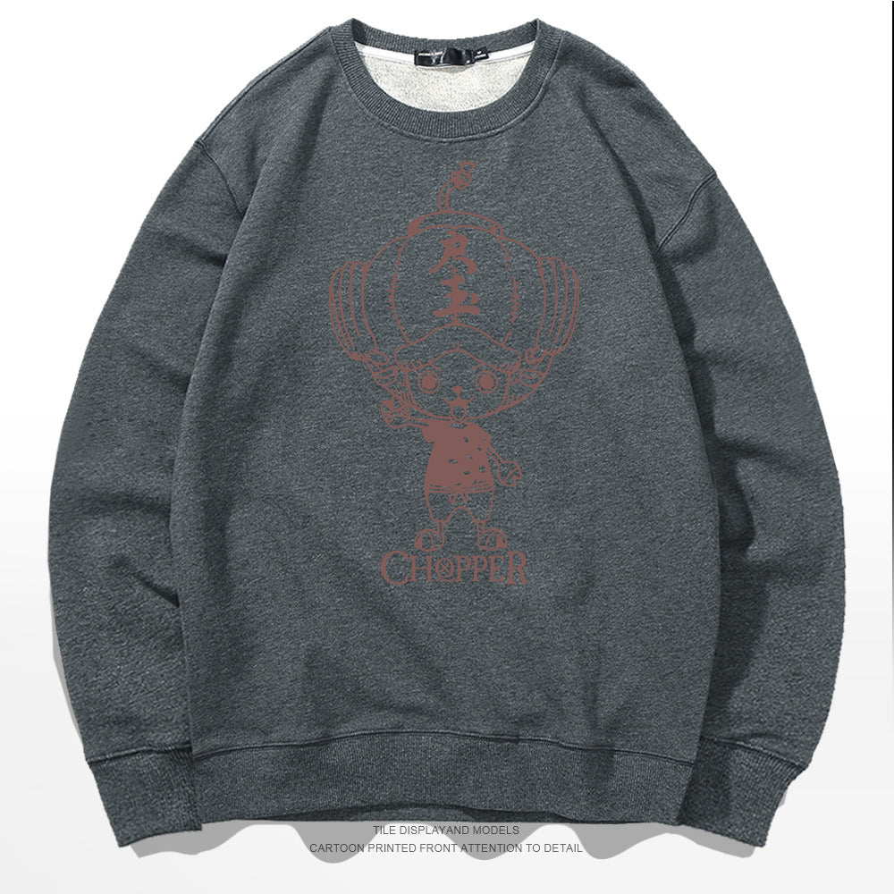 Casual Chopper Pattern Crew Neck Sweatshirt