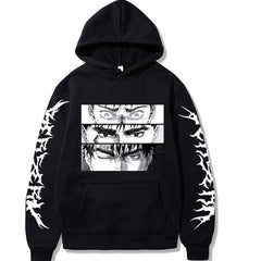 Men's Anime Guts Print Loose Pullover Hoodie