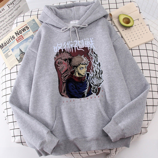 Trendy Anime Printed Casual Loose Hoodie