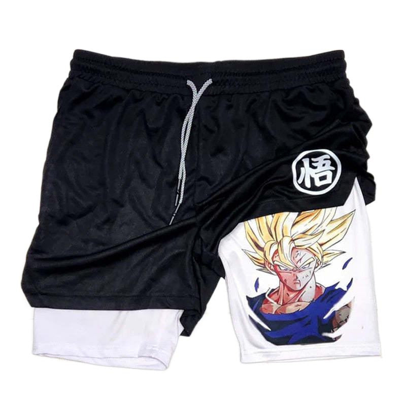 Casual Anime Printed Drawstring Sports Shorts