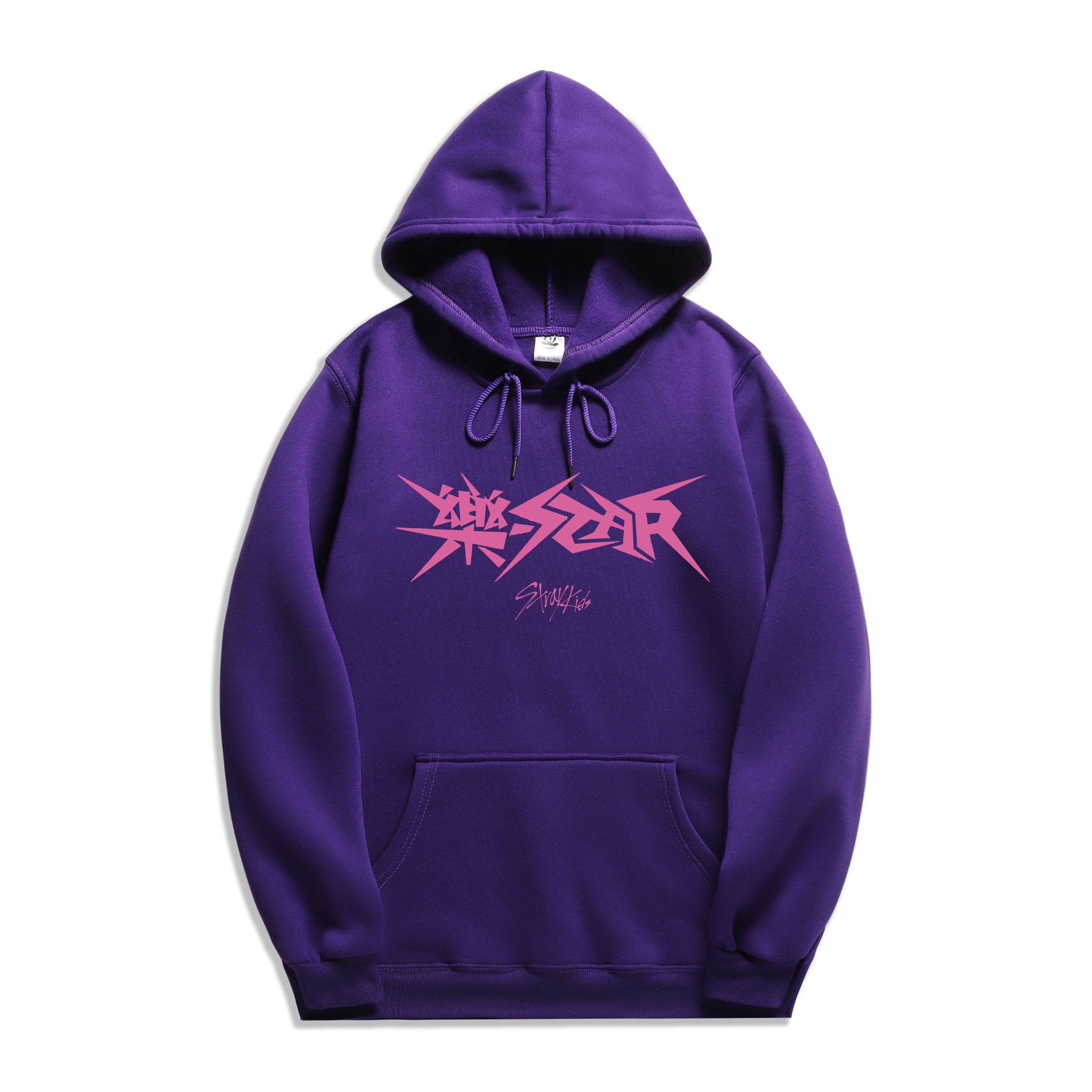 Unisex Kpop Letter Printed Solid Color Hoodie