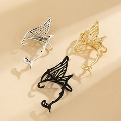 Dragon Black, Gold & Silver Ear Cuffs Without Perforation