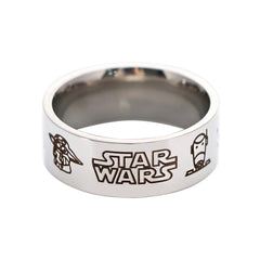 Chic Comic Stainless Steel Laser Ring