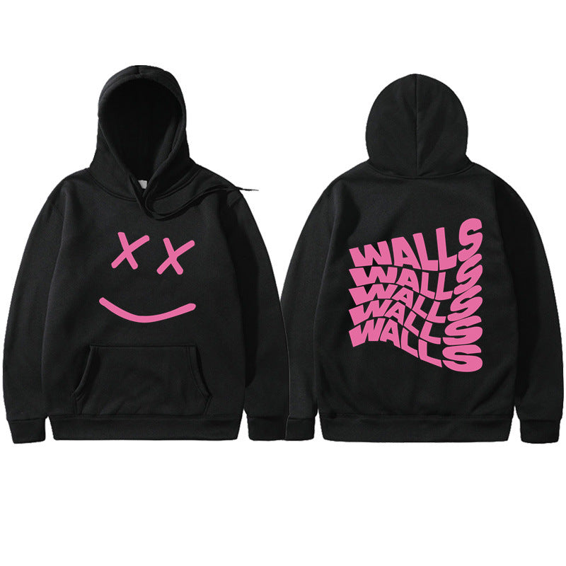 Unisex Casual Walls Print Loose Hoodie