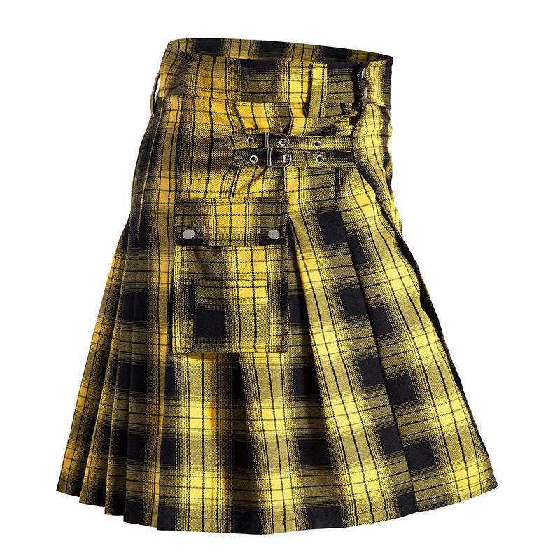 Scottish Style Unisex Traditional Plaid Short Skirt