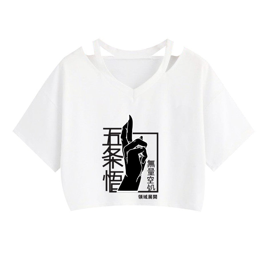 Girls' Anime Sexy Short Sleeve Crop Top