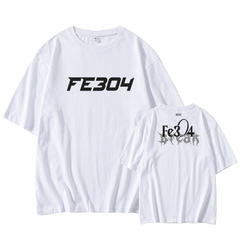 Fe3O4 Logo Printed Cotton Short-sleeved T-shirt