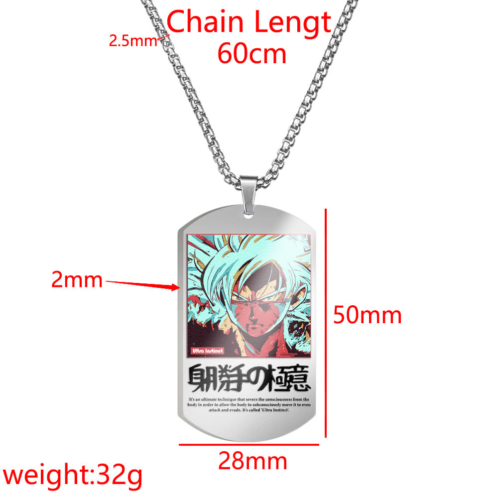 Super Saiyan Stainless Steel Dog Tag Necklace