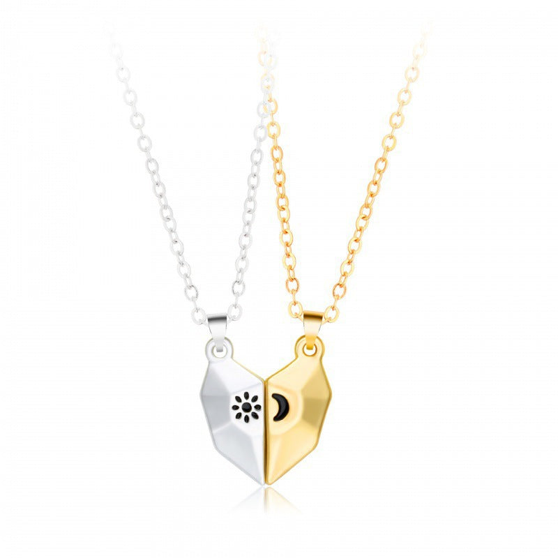 Sun and Moon Magnet Couple Necklace