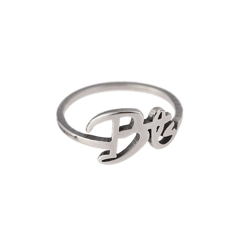 Chic Titanium Steel Kpop Logo Ring