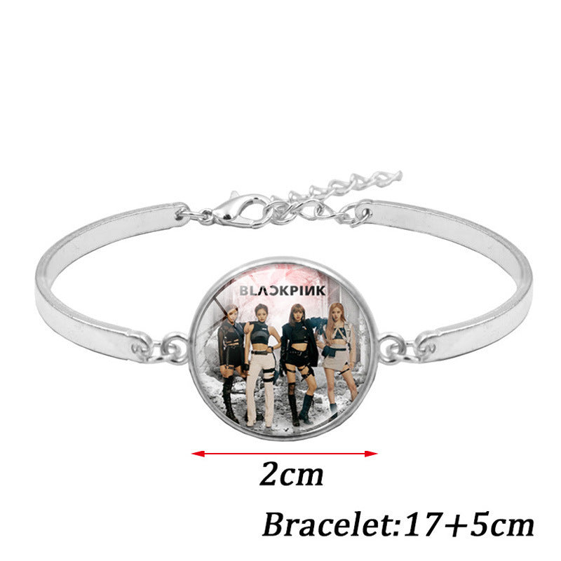 Kpop Round Pendant Bracelet