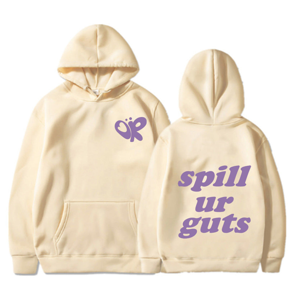 Casual Spill Ur Guts Olivia Printed Hoodie