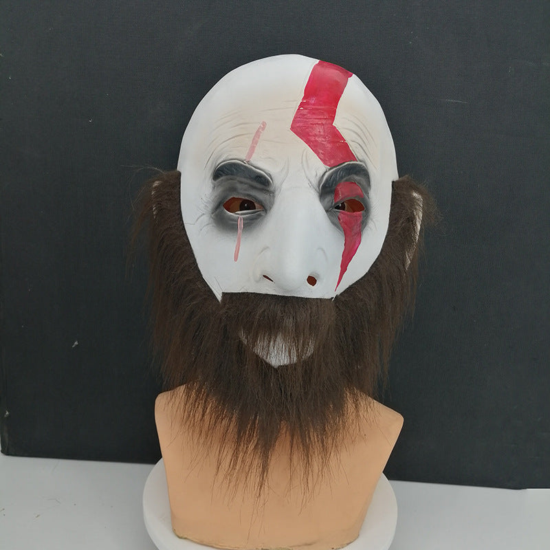 Kratos Cosplay Latex Mask Props