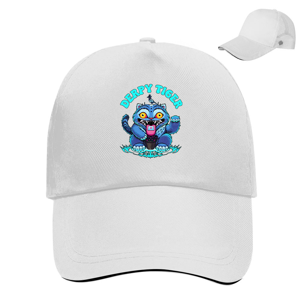 Derpy Tiger Printed Breathable Mesh Cap
