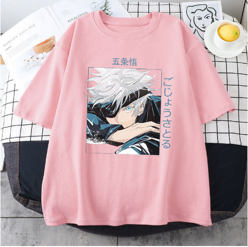 Casual Women's Anime Crew Neck Short Sleeve Tee