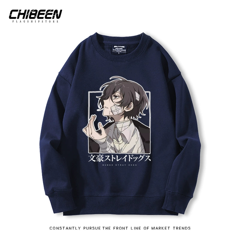 Casual Anime Printed Crew Neck Sweatshirt