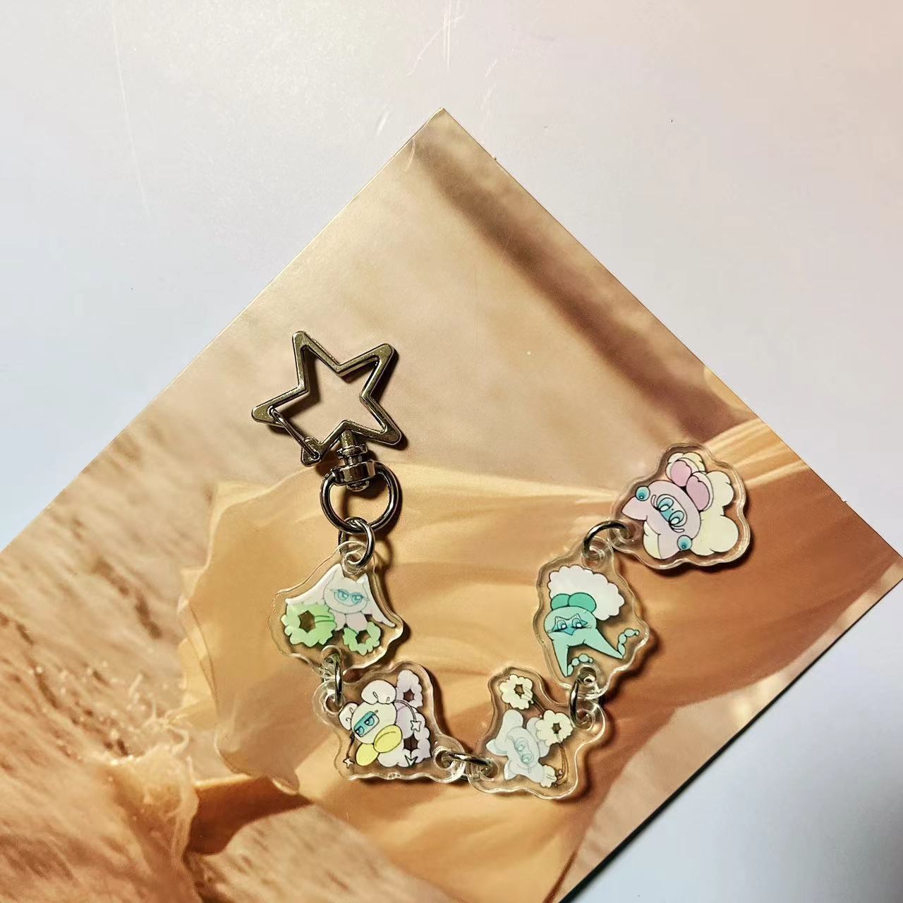 Kpop Double-sided Cartoon Pendant Keychain