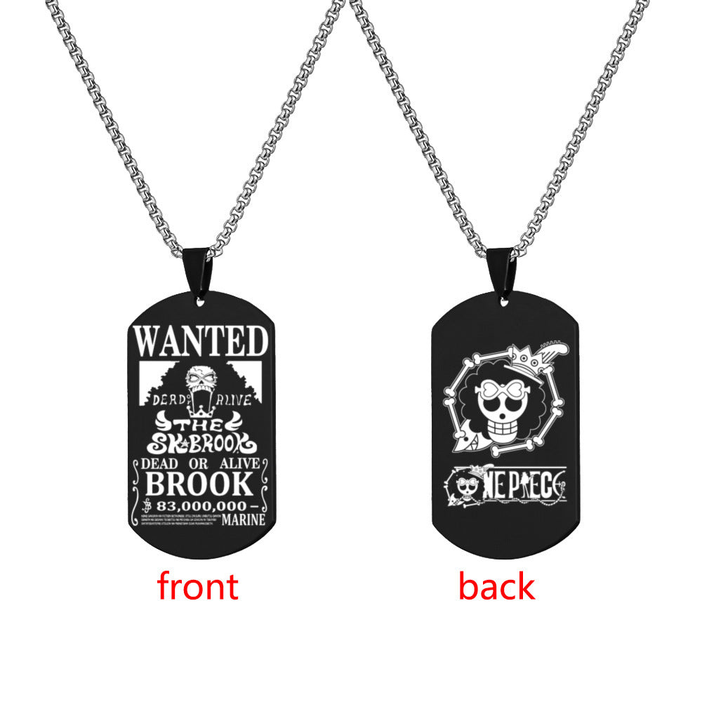 Luffy Wanted Double-sided Dog Tag Necklace