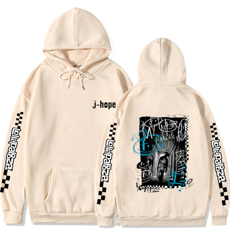 Unisex Kpop Graphic Print Loose Hoodie