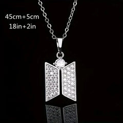 BTS Inlaid Zircon Pendant Necklace