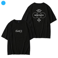 Unisex FACE Print Kpop Short-sleeved T-shirt