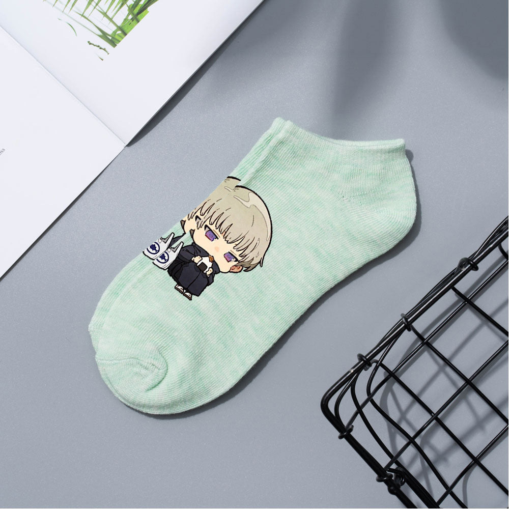 Casual Anime Cotton Breathable Boat Socks