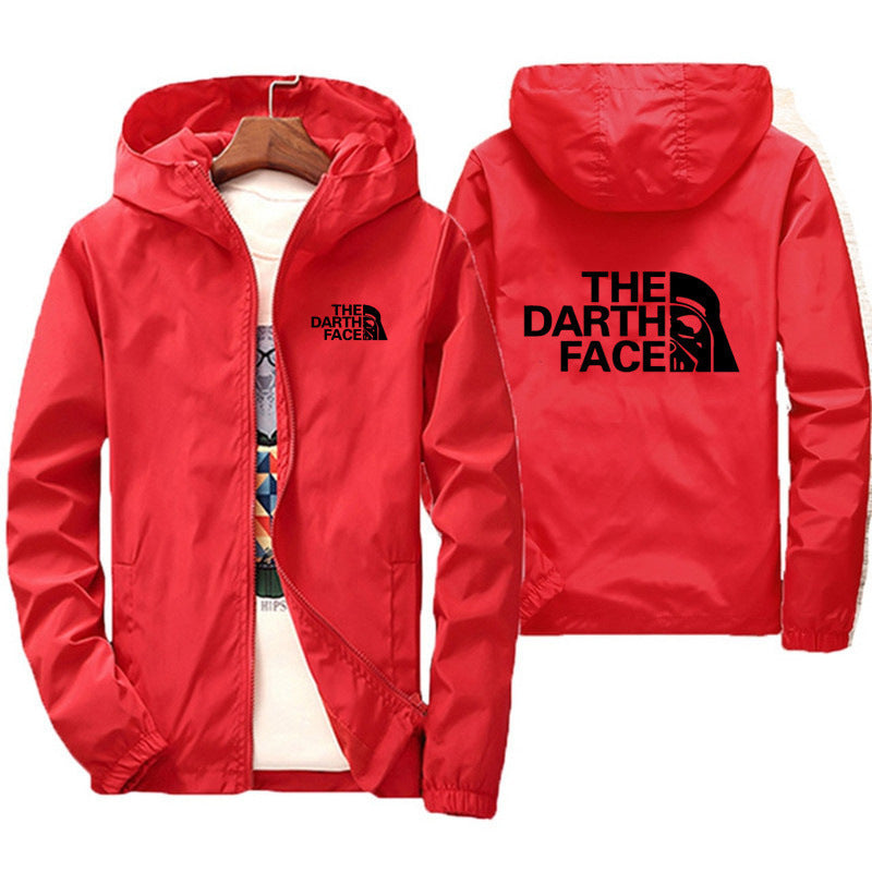 Cool The Darth Face Zip Up Hooded Trench Jacket