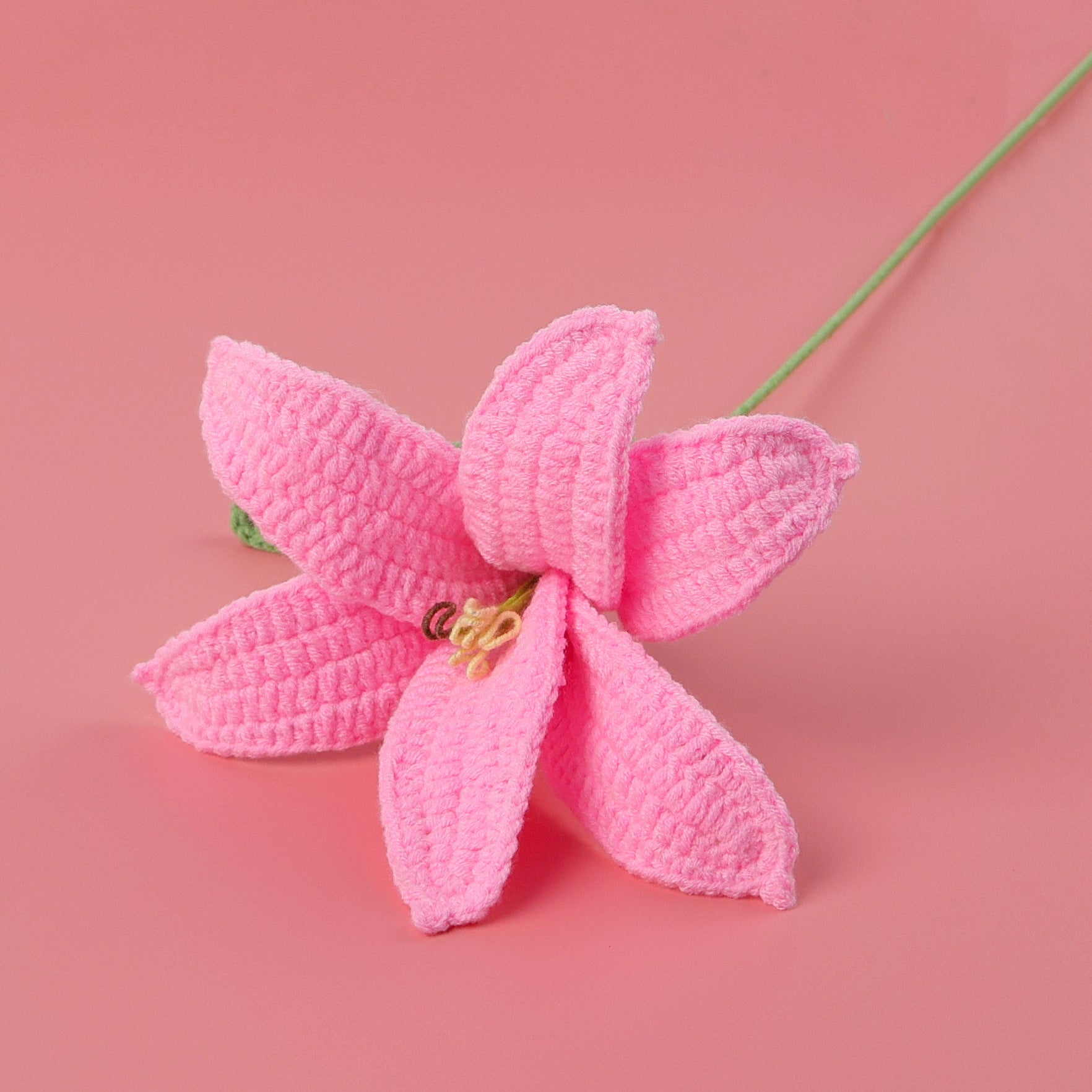 Lily Flower Branch Crocheted Bouquet